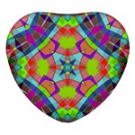 Farbenpracht Kaleidoscope Pattern Heart Glass Fridge Magnet (4 pack)