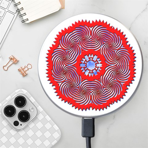 Tile Pattern Background Image Wireless Fast Charger(White) from ArtsNow.com Front