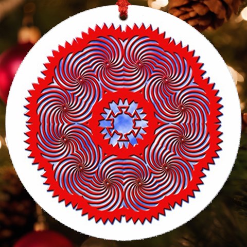 Tile Pattern Background Image UV Print Acrylic Ornament Round from ArtsNow.com Front