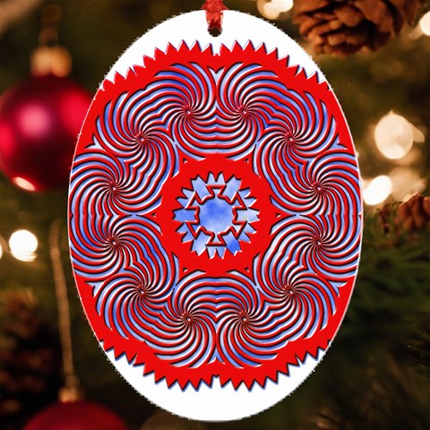 Tile Pattern Background Image UV Print Acrylic Ornament Oval from ArtsNow.com Front