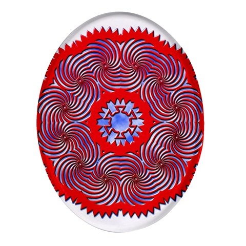 Tile Pattern Background Image Oval Glass Fridge Magnet (4 pack) from ArtsNow.com Front