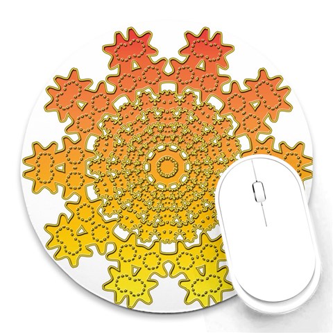 Mandala Background Image Ornament Round Mousepad from ArtsNow.com Front