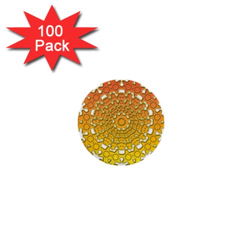 Mandala Background Image Ornament 1  Mini Buttons (100 pack)  from ArtsNow.com Front
