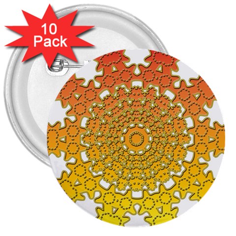 Mandala Background Image Ornament 3  Buttons (10 pack)  from ArtsNow.com Front