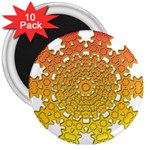 Mandala Background Image Ornament 3  Magnets (10 pack) 