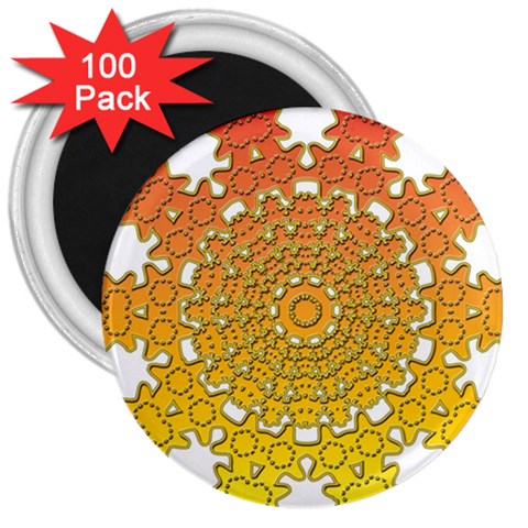 Mandala Background Image Ornament 3  Magnets (100 pack) from ArtsNow.com Front