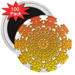 Mandala Background Image Ornament 3  Magnets (100 pack)