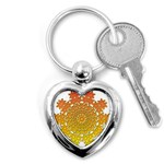 Mandala Background Image Ornament Key Chain (Heart)