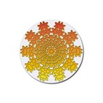 Mandala Background Image Ornament Rubber Round Coaster (4 pack)