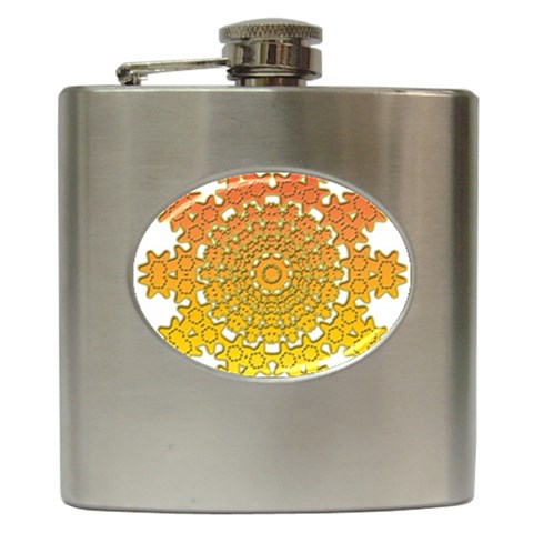 Mandala Background Image Ornament Hip Flask (6 oz) from ArtsNow.com Front