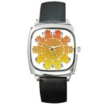 Mandala Background Image Ornament Square Metal Watch