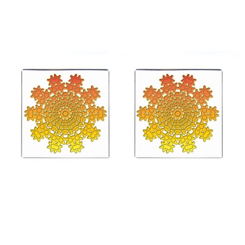 Mandala Background Image Ornament Cufflinks (Square) from ArtsNow.com Front(Pair)
