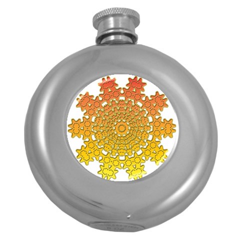 Mandala Background Image Ornament Round Hip Flask (5 oz) from ArtsNow.com Front