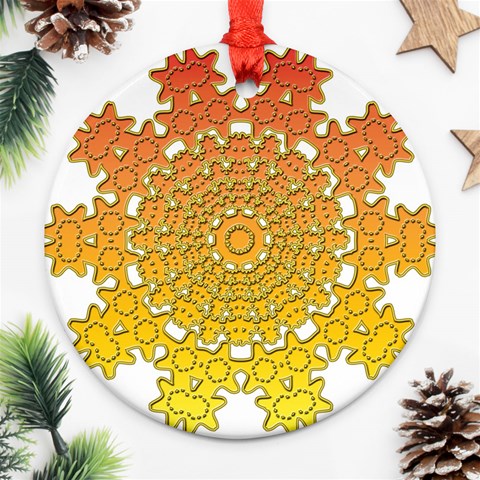 Mandala Background Image Ornament Round Ornament (Two Sides) from ArtsNow.com Front