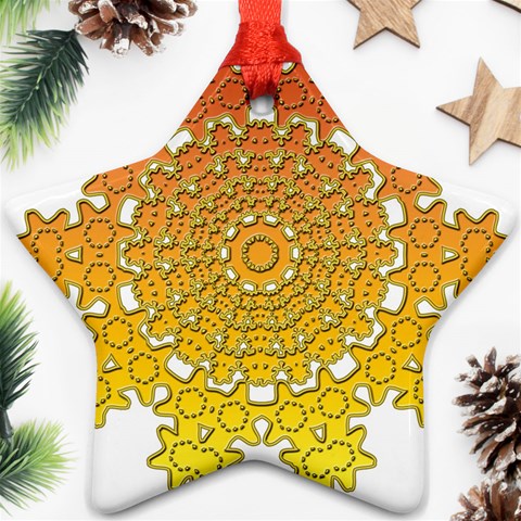 Mandala Background Image Ornament Star Ornament (Two Sides) from ArtsNow.com Front