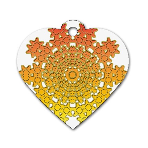 Mandala Background Image Ornament Dog Tag Heart (One Side) from ArtsNow.com Front