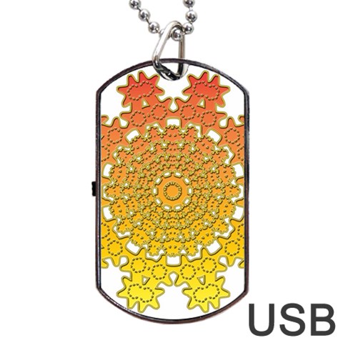 Mandala Background Image Ornament Dog Tag USB Flash (One Side) from ArtsNow.com Front