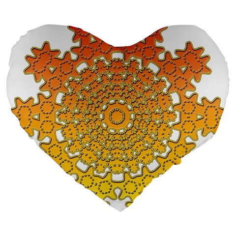 Mandala Background Image Ornament Large 19  Premium Heart Shape Cushions from ArtsNow.com Front