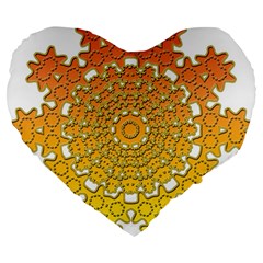 Mandala Background Image Ornament Large 19  Premium Heart Shape Cushions from ArtsNow.com Front