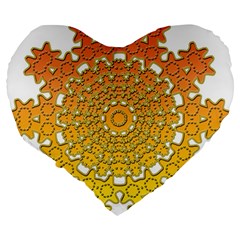 Mandala Background Image Ornament Large 19  Premium Heart Shape Cushions from ArtsNow.com Back