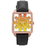 Mandala Background Image Ornament Rose Gold Leather Watch 