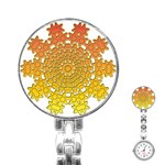 Mandala Background Image Ornament Stainless Steel Nurses Watch