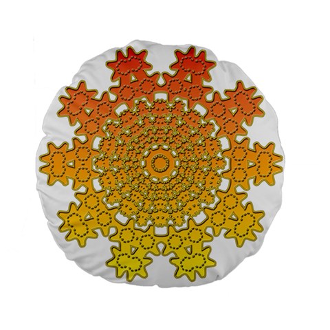 Mandala Background Image Ornament Standard 15  Premium Flano Round Cushions from ArtsNow.com Back