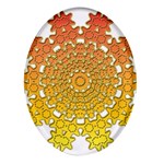 Mandala Background Image Ornament Oval Glass Fridge Magnet (4 pack)