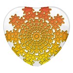 Mandala Background Image Ornament Heart Glass Fridge Magnet (4 pack)