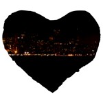 San Fransisco Usa California Water Large 19  Premium Flano Heart Shape Cushions