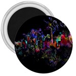 Grunge Paint Splatter Splash Ink 3  Magnets