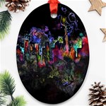 Grunge Paint Splatter Splash Ink Ornament (Oval)