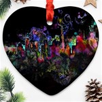 Grunge Paint Splatter Splash Ink Ornament (Heart)