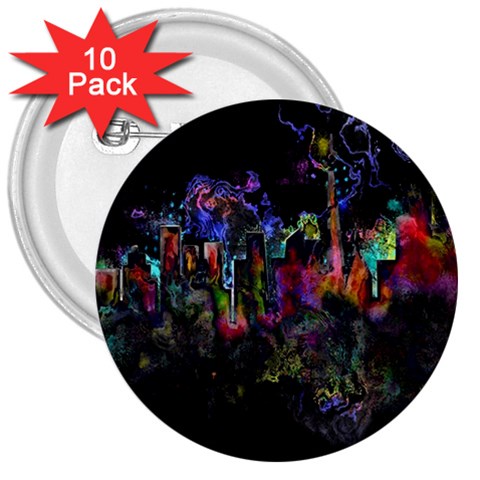 Grunge Paint Splatter Splash Ink 3  Buttons (10 pack)  from ArtsNow.com Front