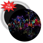 Grunge Paint Splatter Splash Ink 3  Magnets (10 pack) 