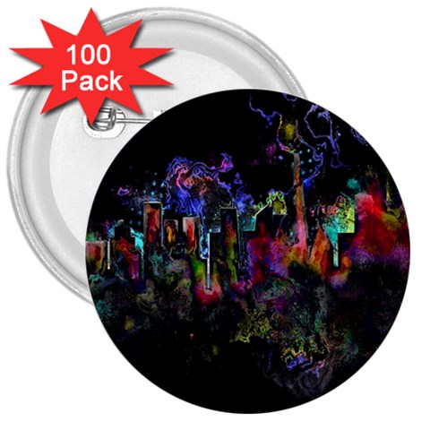 Grunge Paint Splatter Splash Ink 3  Buttons (100 pack)  from ArtsNow.com Front