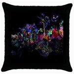 Grunge Paint Splatter Splash Ink Throw Pillow Case (Black)