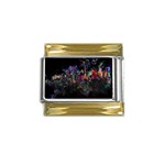 Grunge Paint Splatter Splash Ink Gold Trim Italian Charm (9mm)