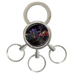 Grunge Paint Splatter Splash Ink 3-Ring Key Chain