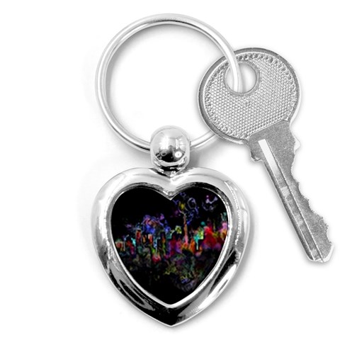 Grunge Paint Splatter Splash Ink Key Chain (Heart) from ArtsNow.com Front
