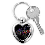Grunge Paint Splatter Splash Ink Key Chain (Heart)