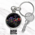 Grunge Paint Splatter Splash Ink Nail Clippers Key Chain