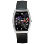 Grunge Paint Splatter Splash Ink Barrel Style Metal Watch