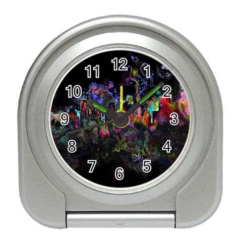Grunge Paint Splatter Splash Ink Travel Alarm Clock from ArtsNow.com Front