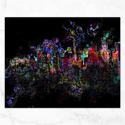 Grunge Paint Splatter Splash Ink Rectangular Jigsaw Puzzl from ArtsNow.com Front