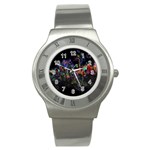 Grunge Paint Splatter Splash Ink Stainless Steel Watch