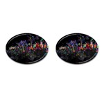 Grunge Paint Splatter Splash Ink Cufflinks (Oval)
