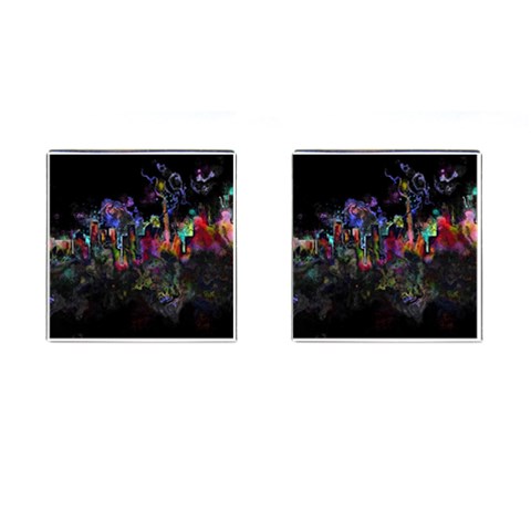 Grunge Paint Splatter Splash Ink Cufflinks (Square) from ArtsNow.com Front(Pair)