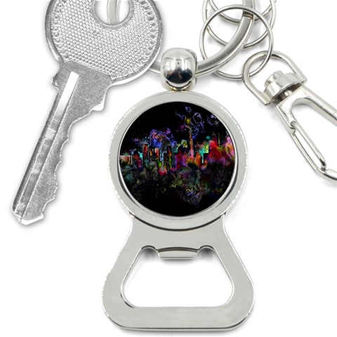 Grunge Paint Splatter Splash Ink Bottle Opener Key Chain from ArtsNow.com Front