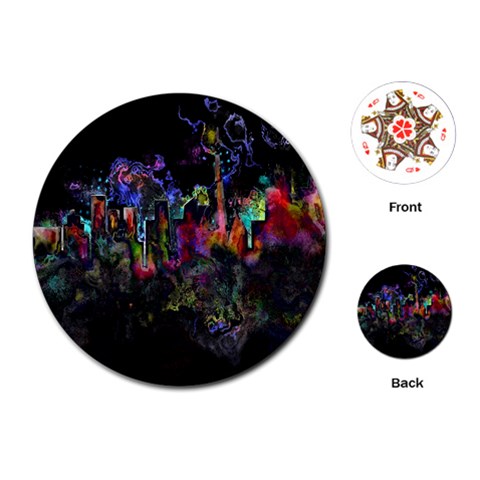 Grunge Paint Splatter Splash Ink Playing Cards Single Design (Round) from ArtsNow.com Front
